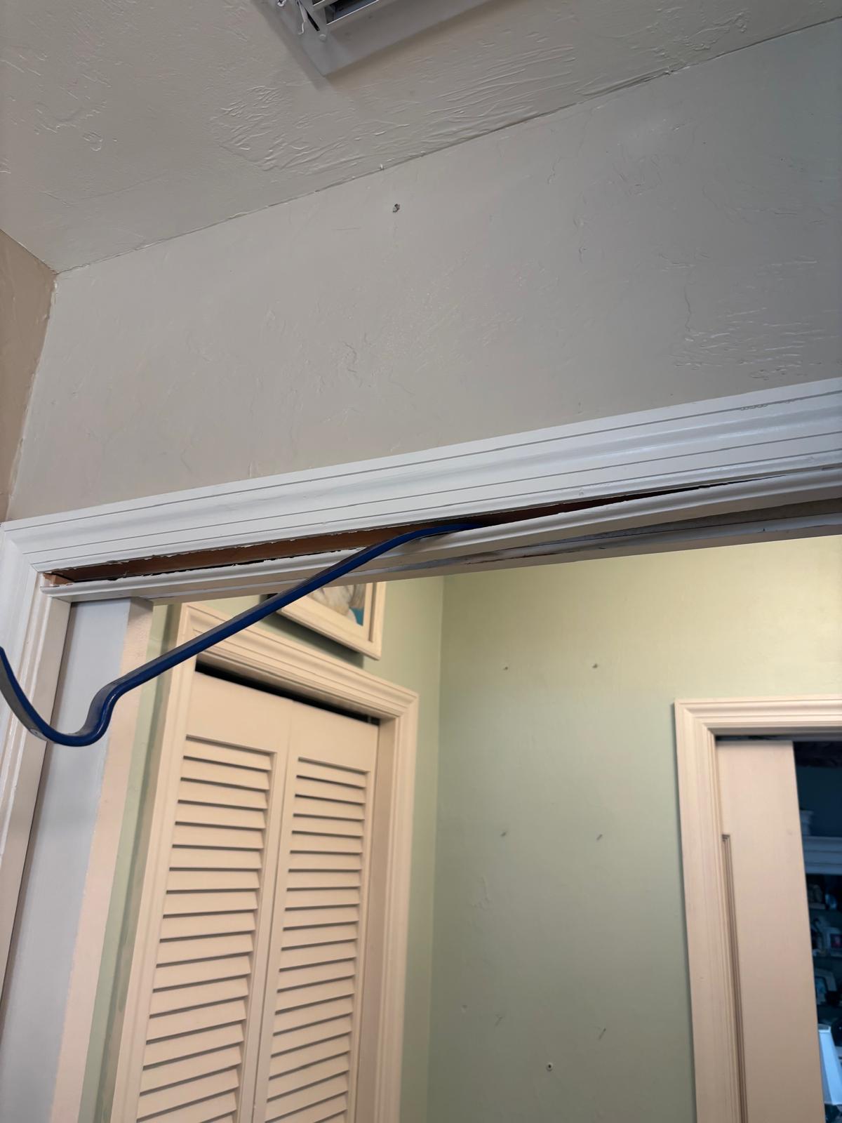 Pocket door before repair